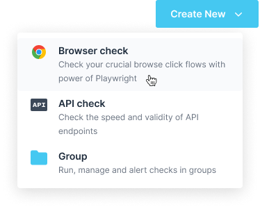 creating on-prem checks in Checkly UI